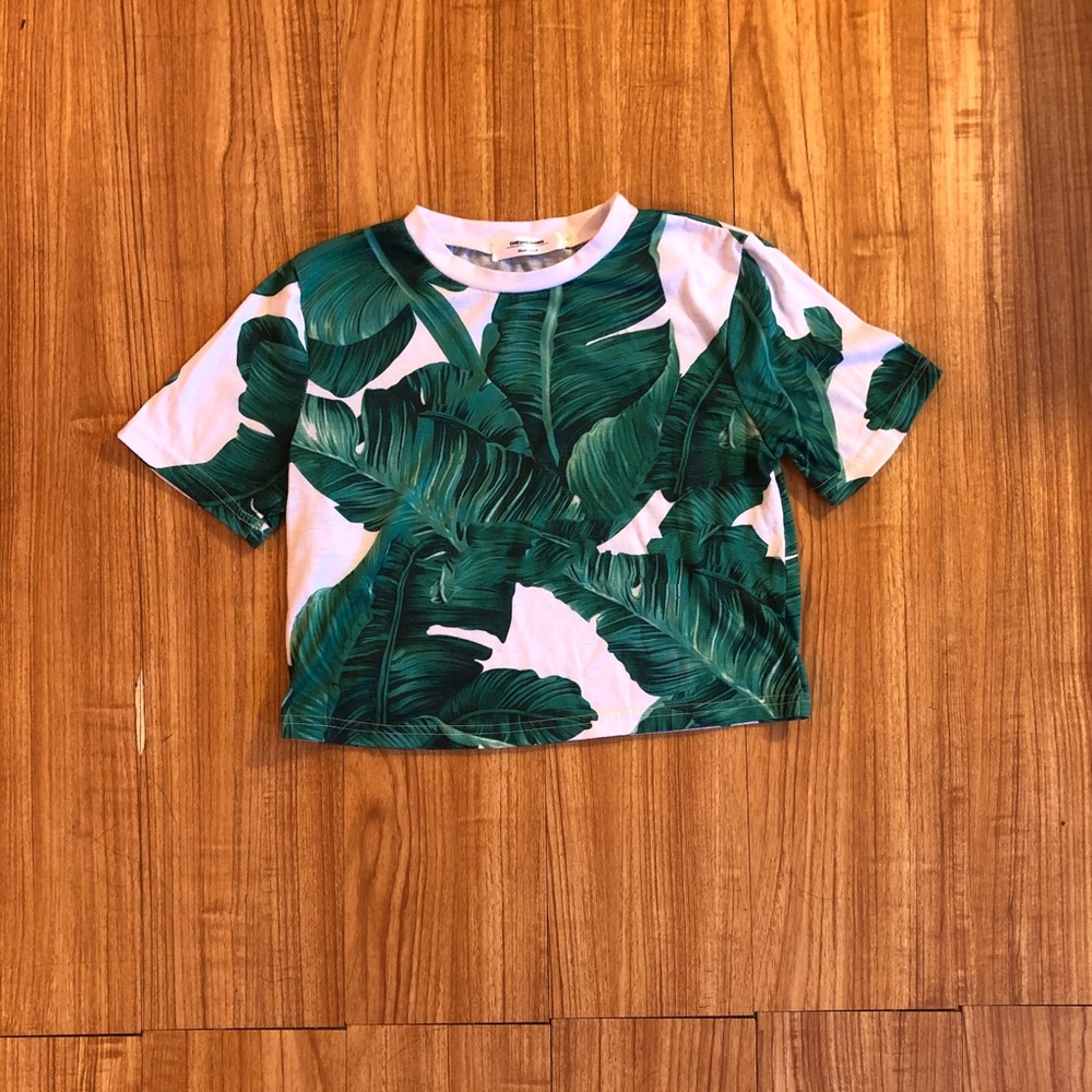 Leaf Print Crop Top